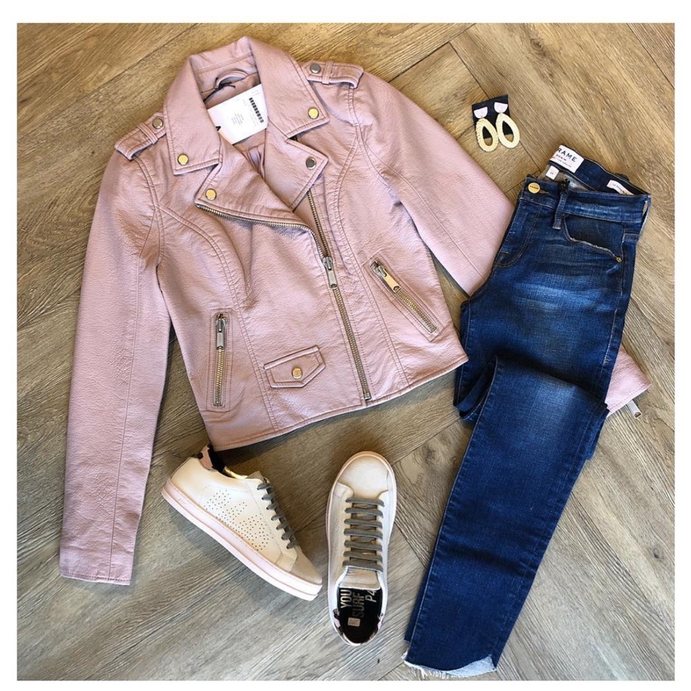 Pistola blush/mauve moto jacket